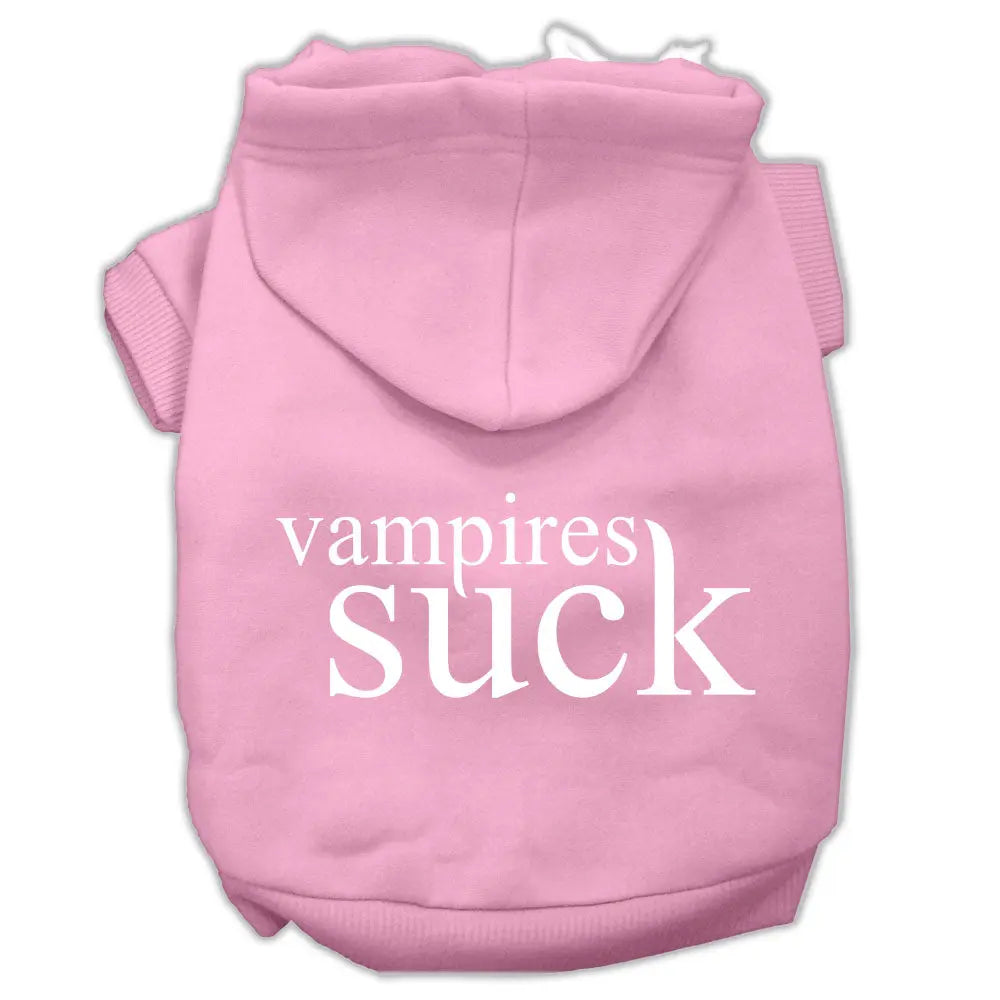 Vampires Suck Screen Print Pet Hoodies Light Pink Size Xxl Default Title