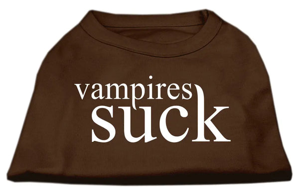 Vampires Suck Screen Print Shirt Brown Med Default Title