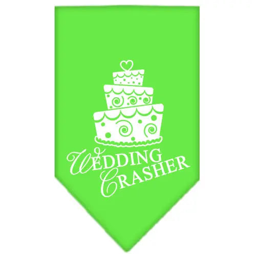 Wedding Crasher Screen Print Bandana Lime Green Large Default Title