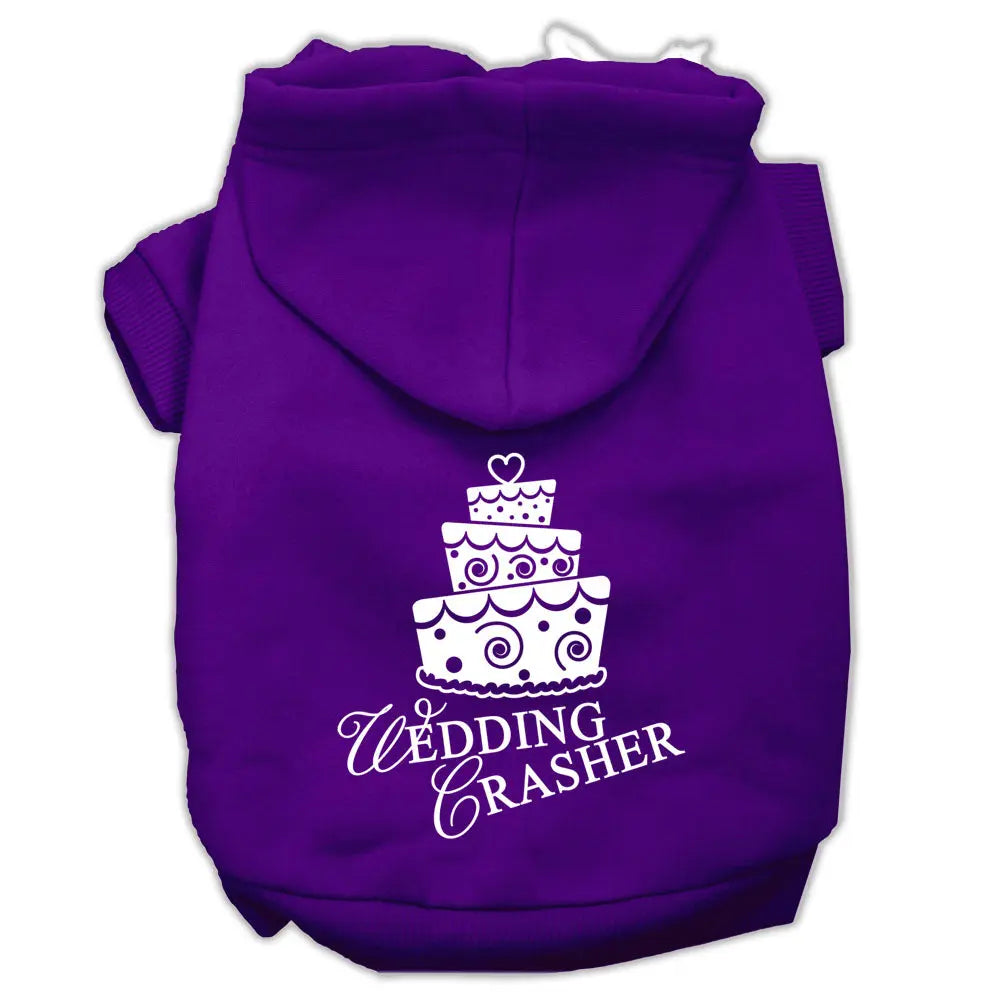Wedding Crasher Screen Print Pet Hoodies Purple Size Xxl Default Title
