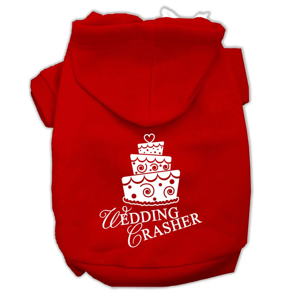 Wedding Crasher Screen Print Pet Hoodies Red Size Xs Default Title