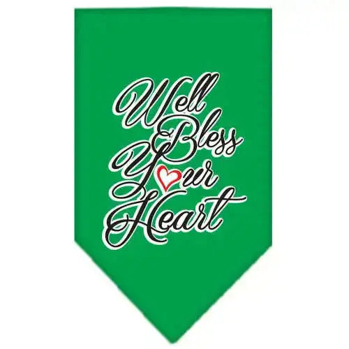 Well-Bless-Your-Heart-Screen-Print-Bandana-Emerald-Green-Small-GreatEagleInc-334292027