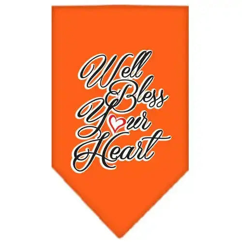 Well-Bless-Your-Heart-Screen-Print-Bandana-Orange-Small-GreatEagleInc-334292557