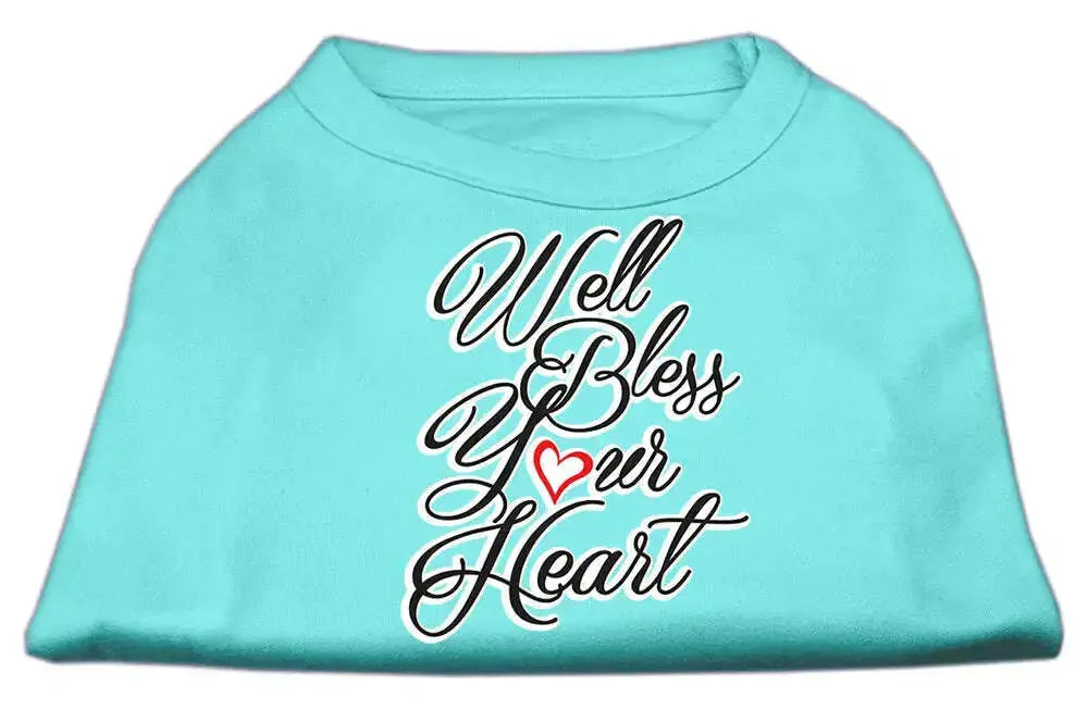 Well-Bless-Your-Heart-Screen-Print-Dog-Shirt-Aqua-Xxl-GreatEagleInc-334281226