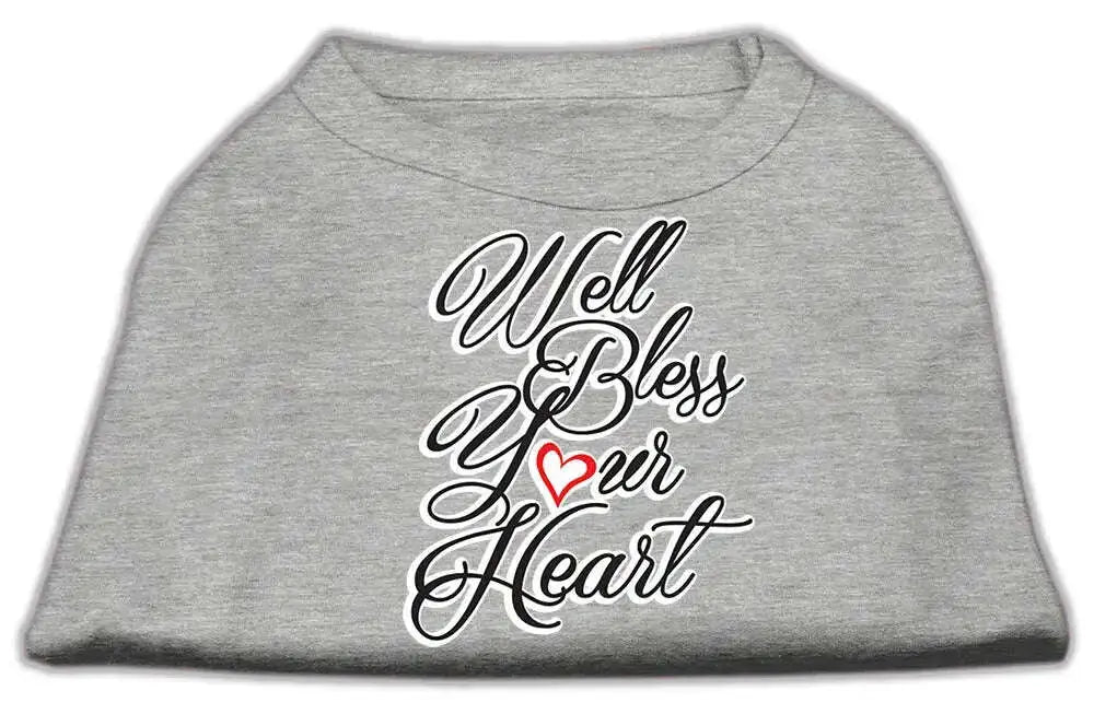 Well-Bless-Your-Heart-Screen-Print-Dog-Shirt-Grey-Xs-GreatEagleInc-334280561