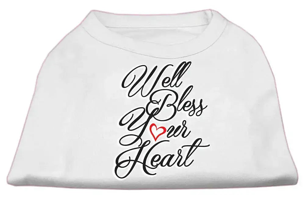 Well-Bless-Your-Heart-Screen-Print-Dog-Shirt-White-Xs-GreatEagleInc-334281054