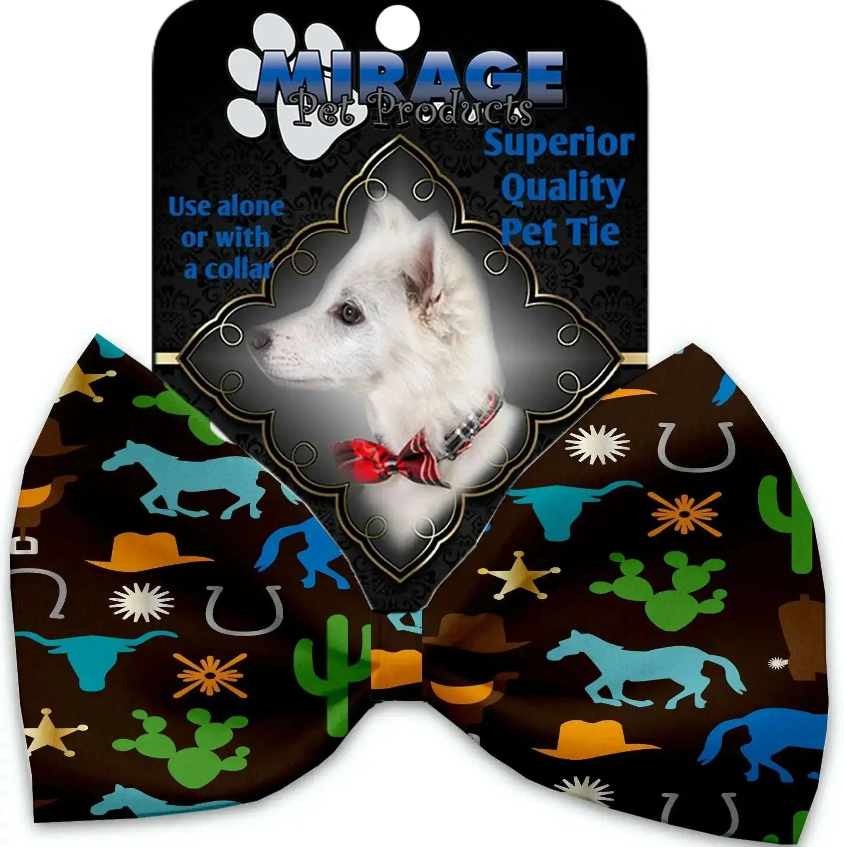 Western-Fun-Pet-Bow-Tie-Collar-Accessory-With-Velcro-GreatEagleInc-318890493