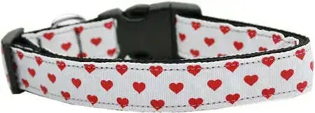 White-And-Red-Dotty-Hearts-Nylon-Dog-Collar-Sm-GreatEagleInc-318924458