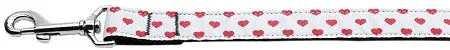 White And Red Dotty Hearts Nylon Dog Leash 5/8 Inch Wide 6ft Long Default Title