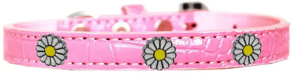 White-Daisy-Widget-Croc-Dog-Collar-Light-Pink-Size-20-GreatEagleInc-319996989