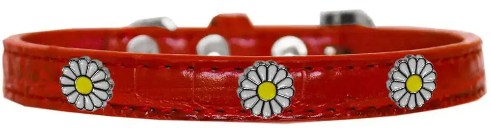 White-Daisy-Widget-Croc-Dog-Collar-Red-Size-16-GreatEagleInc-319998254