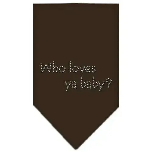 Who-Loves-Ya-Baby-Rhinestone-Bandana-Cocoa-Small-GreatEagleInc-333876053