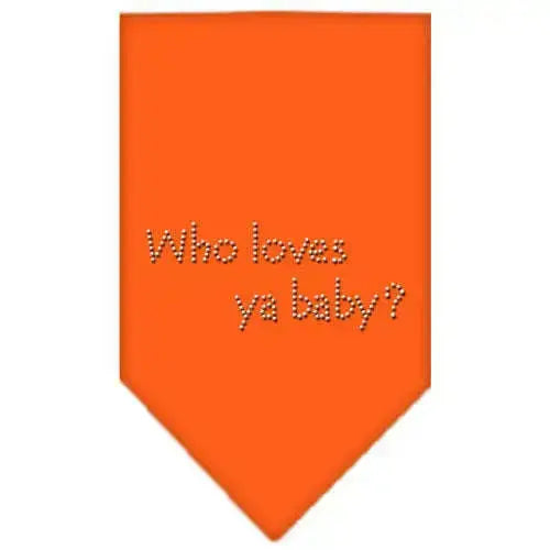 Who-Loves-Ya-Baby-Rhinestone-Bandana-Orange-Small-GreatEagleInc-333875774