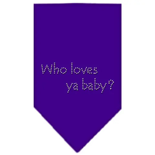 Who Loves Ya Baby Rhinestone Bandana Purple Large Default Title