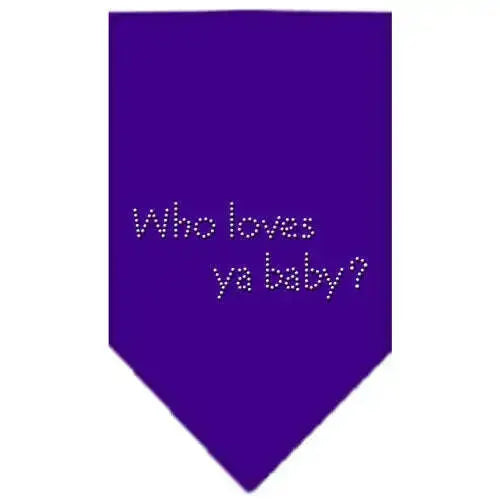 Who-Loves-Ya-Baby-Rhinestone-Bandana-Purple-Small-GreatEagleInc-333939185