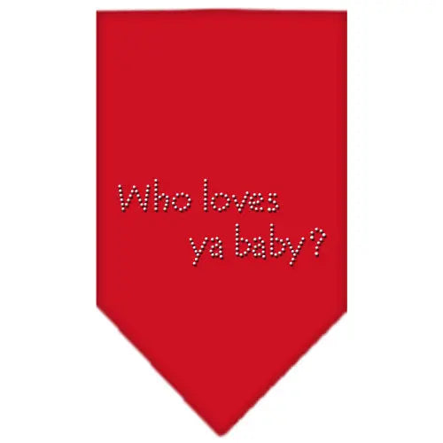 Who Loves Ya Baby Rhinestone Bandana Red Large Default Title