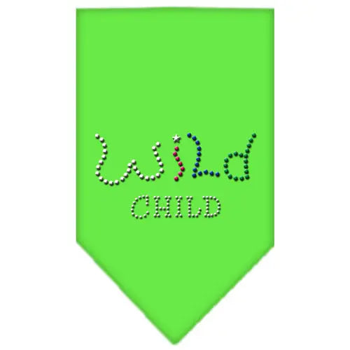 Wild Child Rhinestone Bandana Lime Green Large Default Title