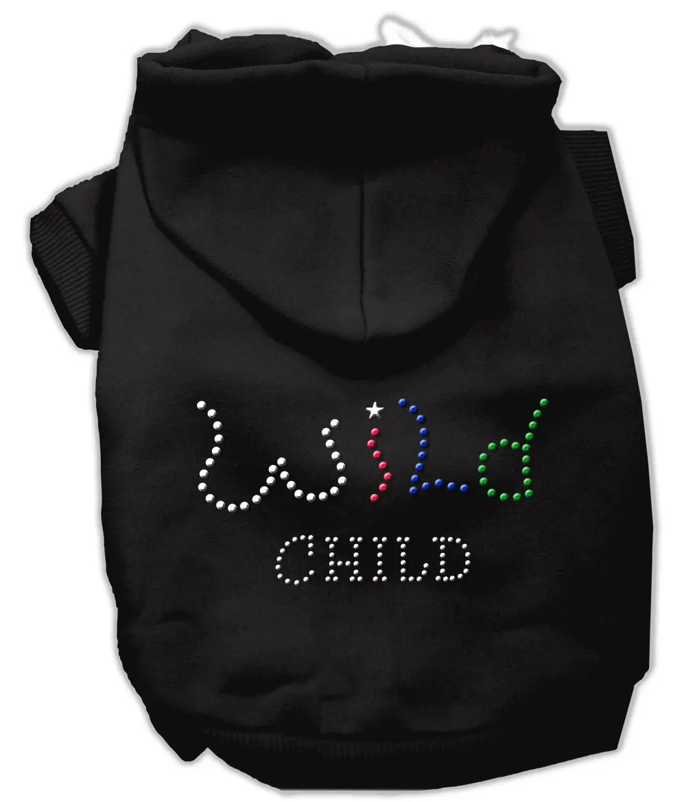 Wild Child Rhinestone Hoodies Black Xs Default Title