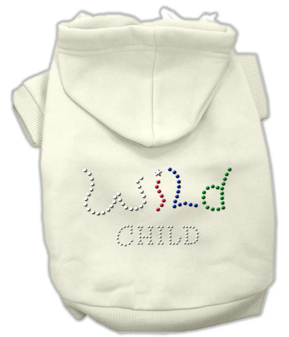 Wild Child Rhinestone Hoodies Cream S Default Title