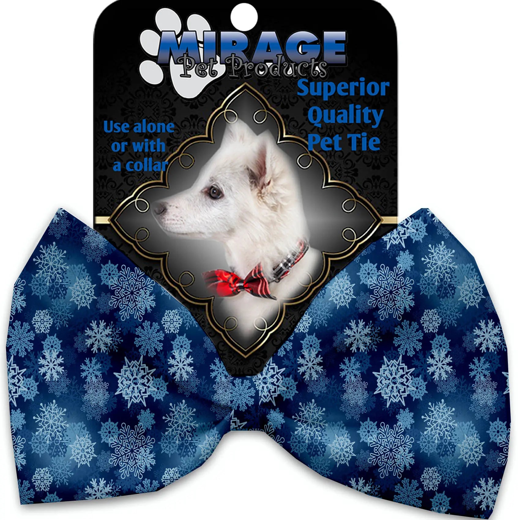 Winter Wonderland Pet Bow Tie Collar Accessory With Velcro Default Title