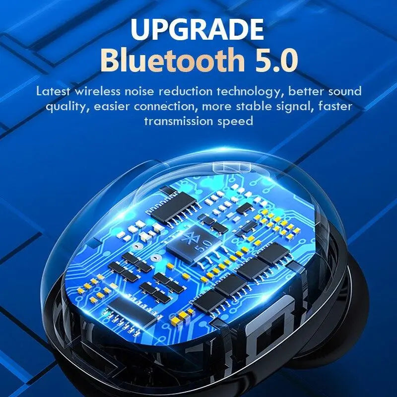 Wireless Headphones Bluetooth V5.0 Earphones LED Display 2200mAh Charging Box with Microphone Waterproof Headphone Touch Control GreatEagleInc