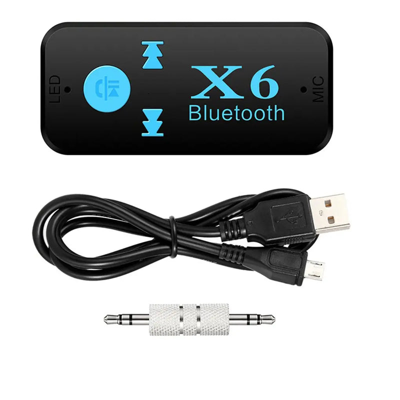X6 Car Audio Receiver 3.5mm Mini Wireless Car Jack Adapter Hands-free Music AUX For Speaker Headphone Car