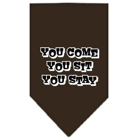 You Come, You Sit, You Stay Screen Print Bandana Cocoa Large Default Title