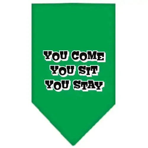 You-Come_-You-Sit_-You-Stay-Screen-Print-Bandana-Emerald-Green-Small-GreatEagleInc-318957318
