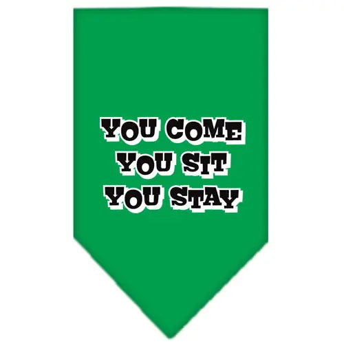 You Come, You Sit, You Stay Screen Print Bandana Emerald Green Small Default Title