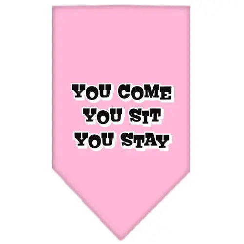 You Come, You Sit, You Stay Screen Print Bandana Light Pink Small Default Title