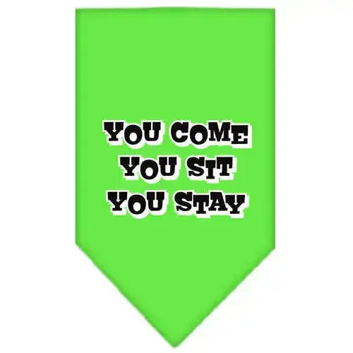 You-Come_-You-Sit_-You-Stay-Screen-Print-Bandana-Lime-Green-Large-GreatEagleInc-318956212