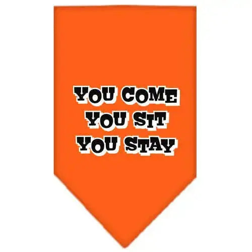You-Come_-You-Sit_-You-Stay-Screen-Print-Bandana-Orange-Large-GreatEagleInc-318956591