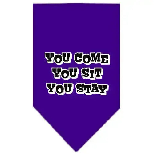 You-Come_-You-Sit_-You-Stay-Screen-Print-Bandana-Purple-Large-GreatEagleInc-318956666