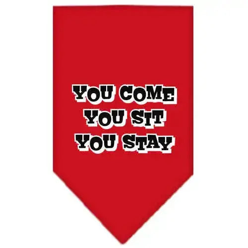 You-Come_-You-Sit_-You-Stay-Screen-Print-Bandana-Red-Small-GreatEagleInc-318957995