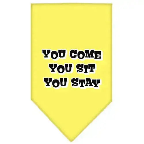 You-Come_-You-Sit_-You-Stay-Screen-Print-Bandana-Yellow-Large-GreatEagleInc-318957089