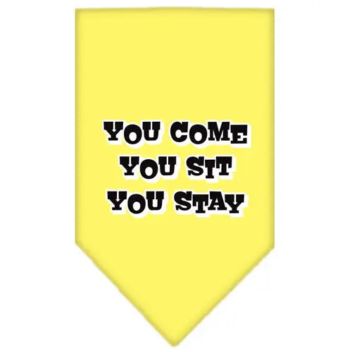 You Come, You Sit, You Stay Screen Print Bandana Yellow Large Default Title