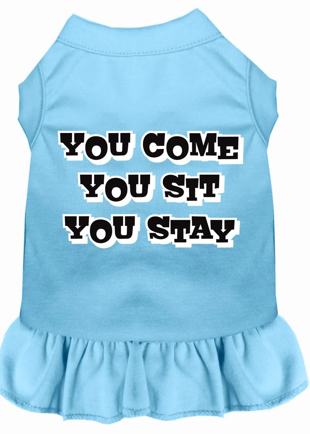 You Come, You Sit, You Stay Screen Print Dress Baby Blue Xxl Default Title