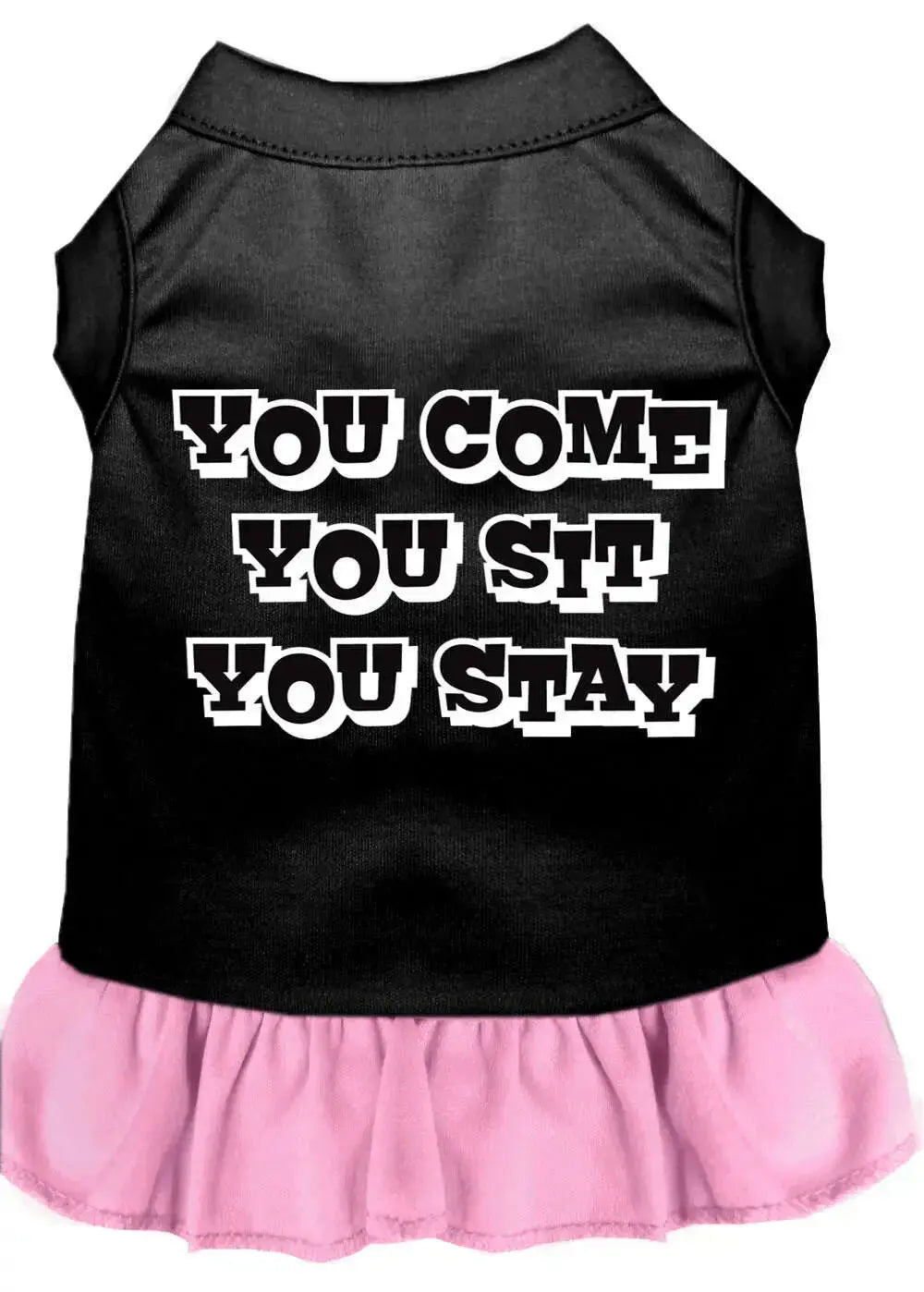 You-Come_-You-Sit_-You-Stay-Screen-Print-Dress-Black-With-Light-Pink-Xl-GreatEagleInc-318875258
