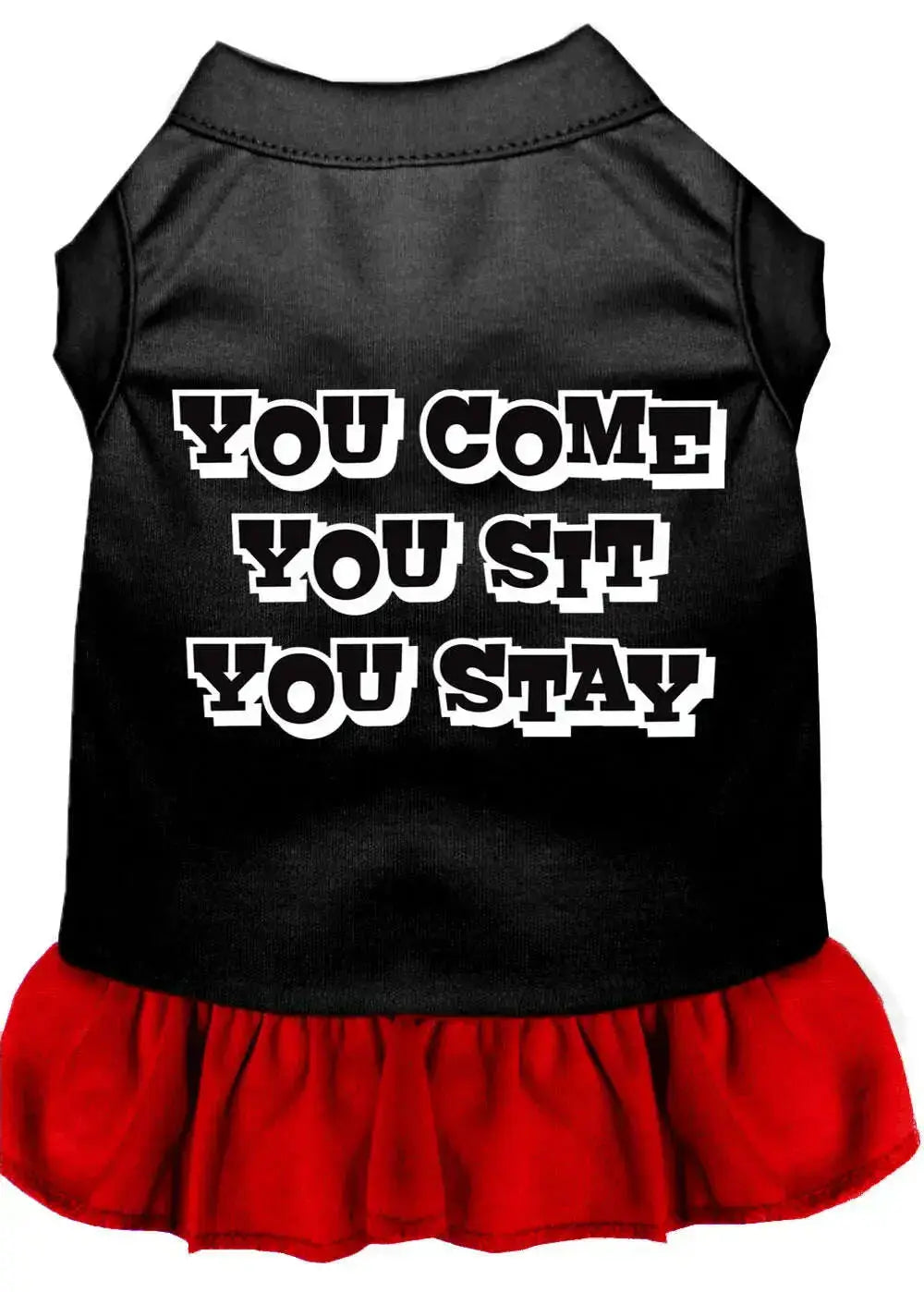 You-Come_-You-Sit_-You-Stay-Screen-Print-Dress-Black-With-Red-Med-GreatEagleInc-318874775