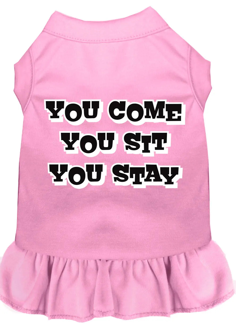 You Come, You Sit, You Stay Screen Print Dress Light Pink 4x (22) Default Title