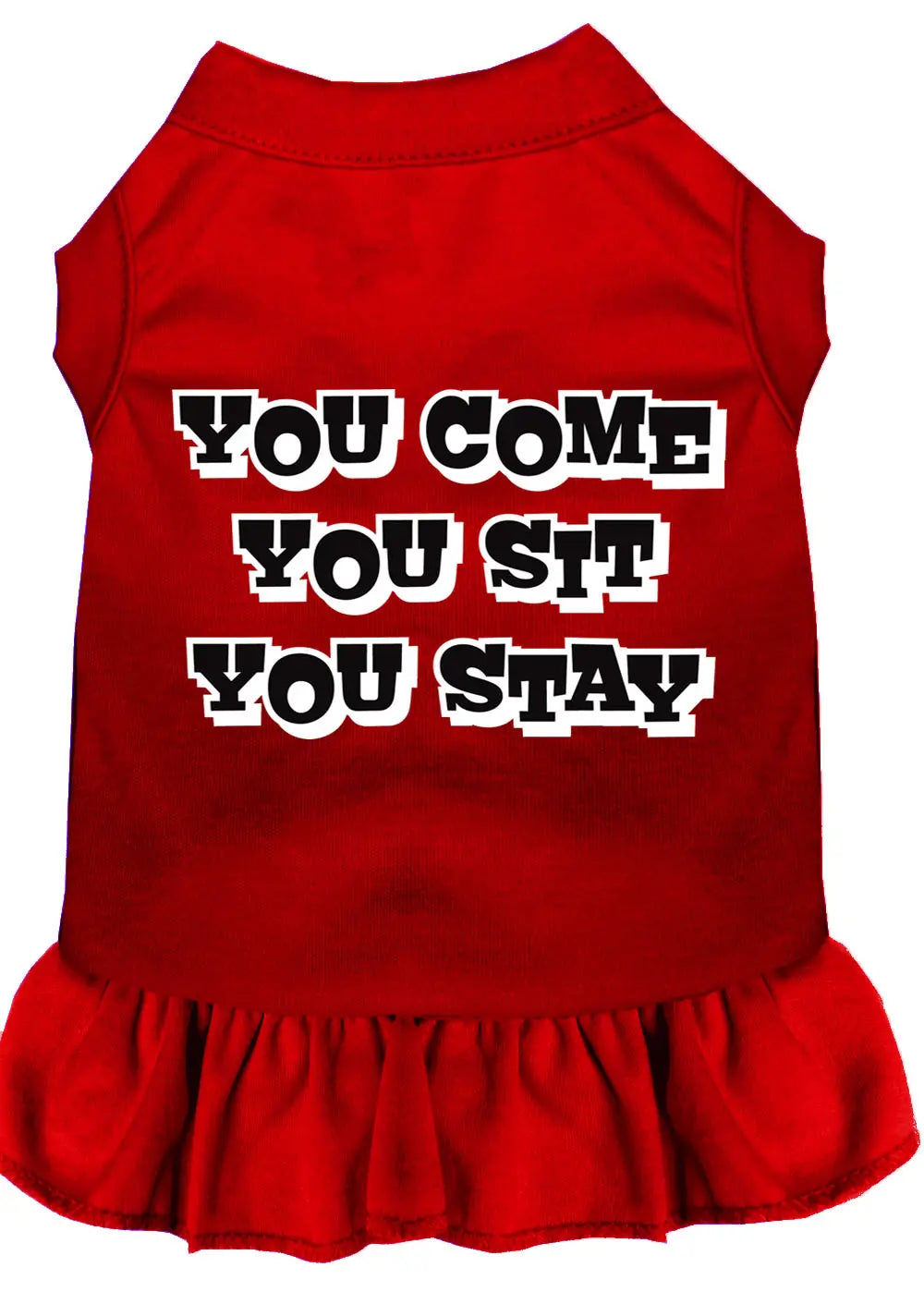 You Come, You Sit, You Stay Screen Print Dress Red Xxxl Default Title