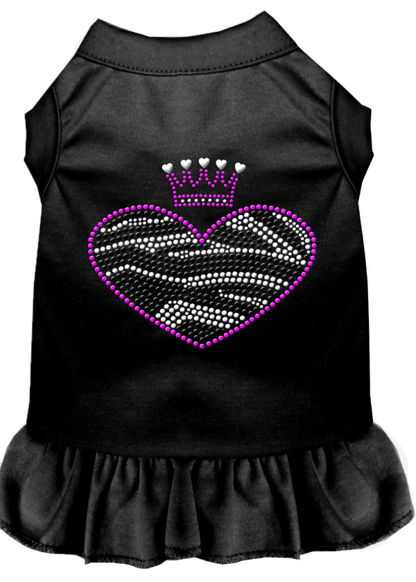 Zebra Heart Rhinestone Dress Black Sm Default Title