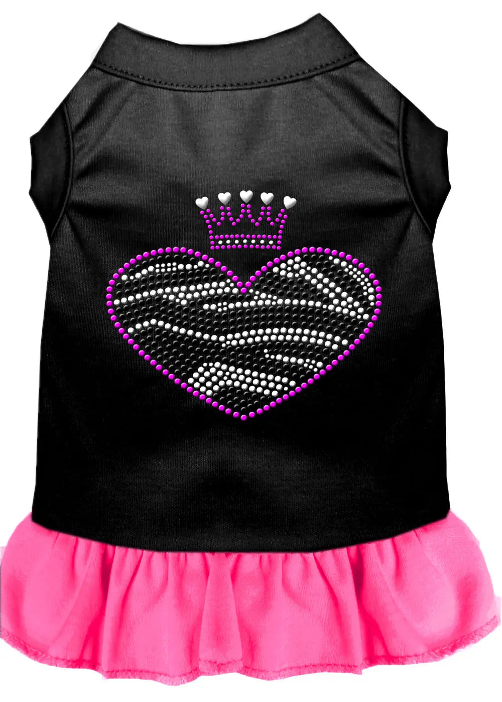 Zebra Heart Rhinestone Dress Black With Bright Pink Xxl Default Title