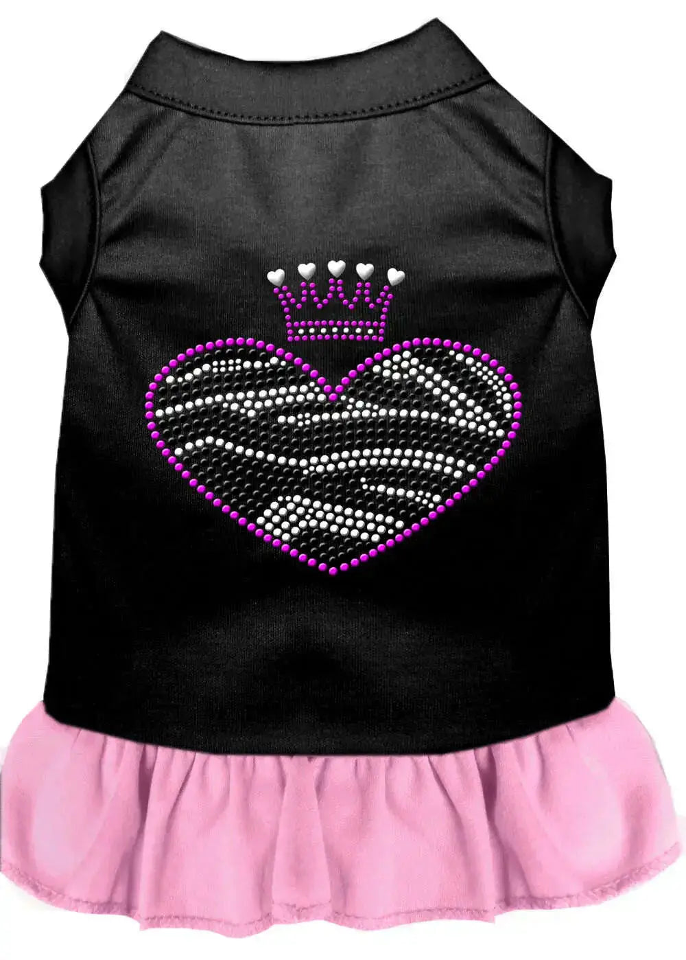 Zebra-Heart-Rhinestone-Dress-Black-With-Light-Pink-Med-GreatEagleInc-320073036
