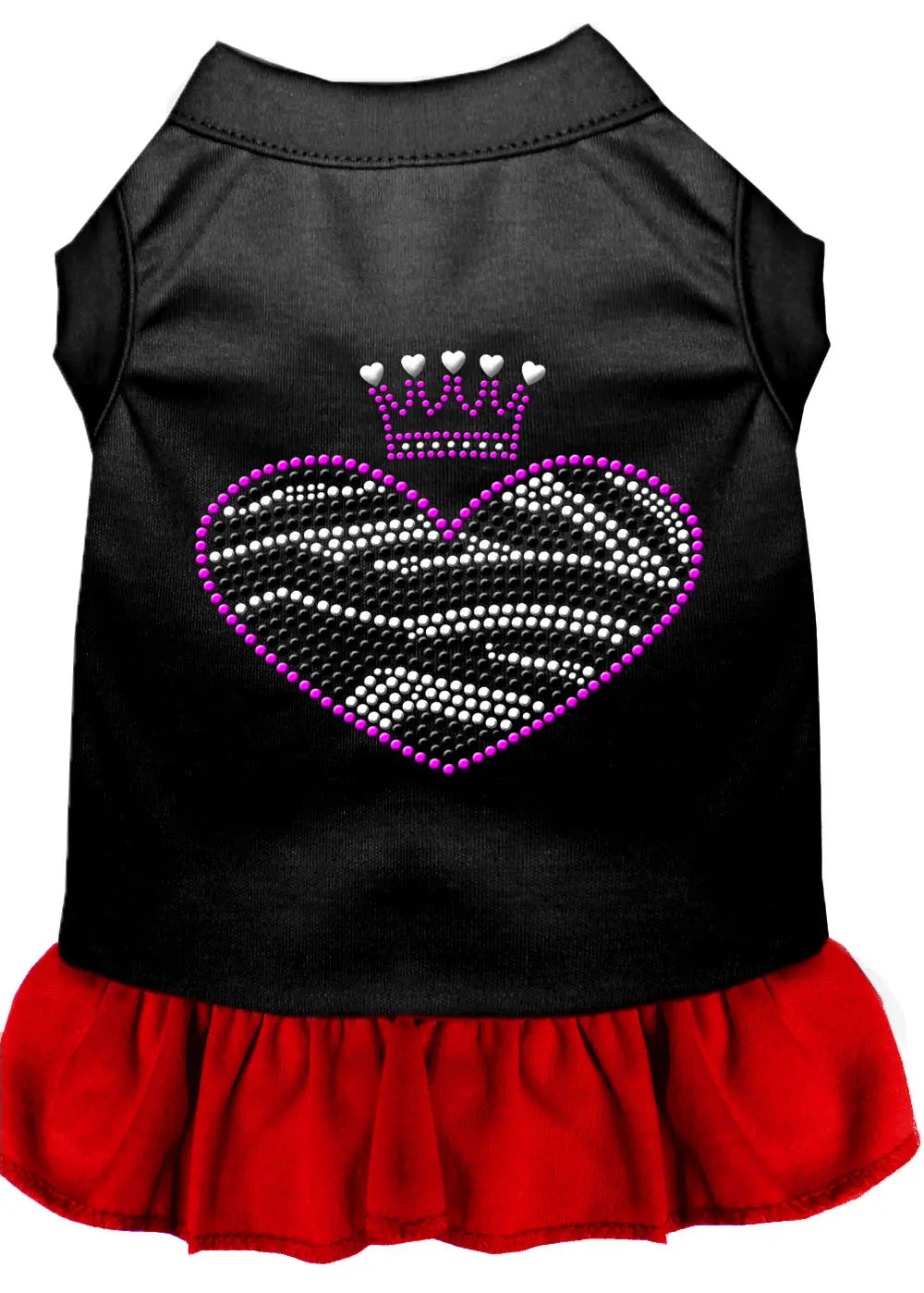 Zebra Heart Rhinestone Dress Black With Red Xxl Default Title