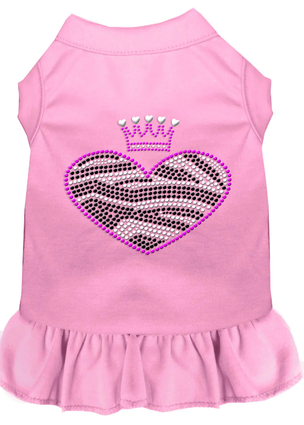 Zebra Heart Rhinestone Dress Light Pink Xl Default Title