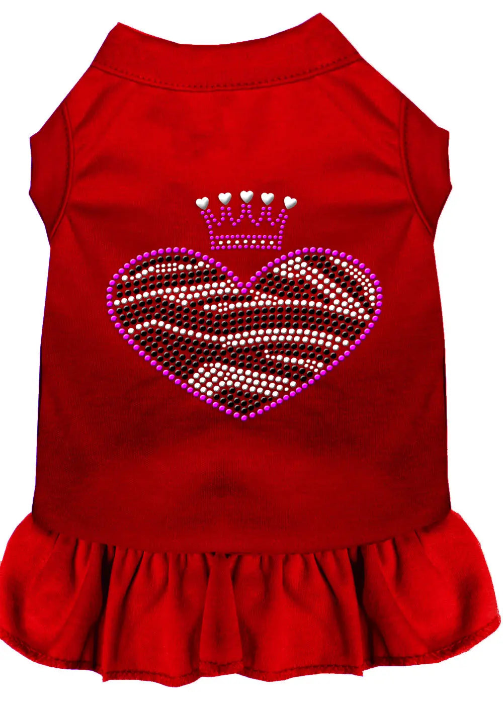 Zebra Heart Rhinestone Dress Red Xs Default Title