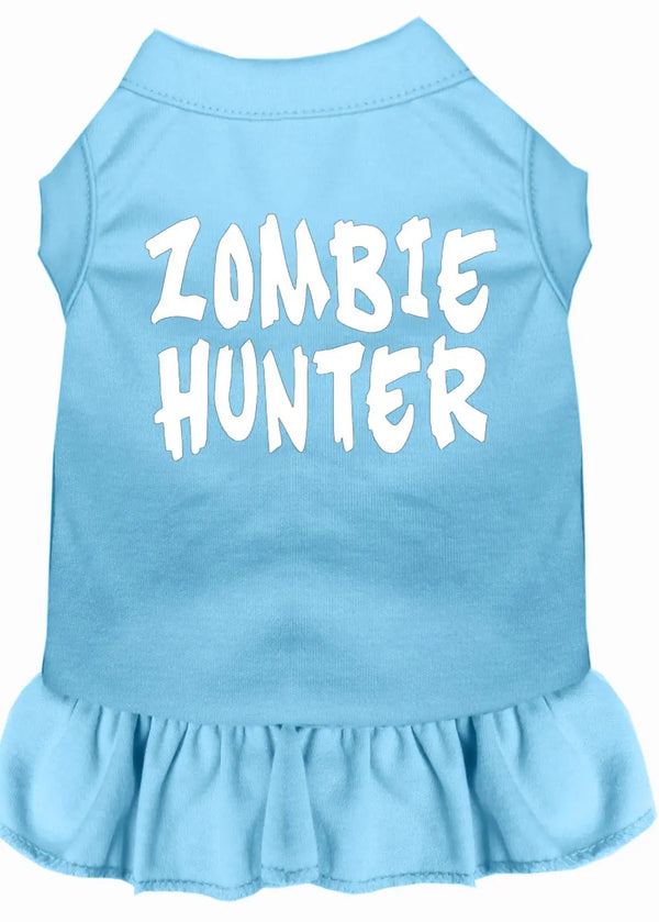 Zombie Hunter Screen Print Dress Baby Blue 4x (22) Default Title