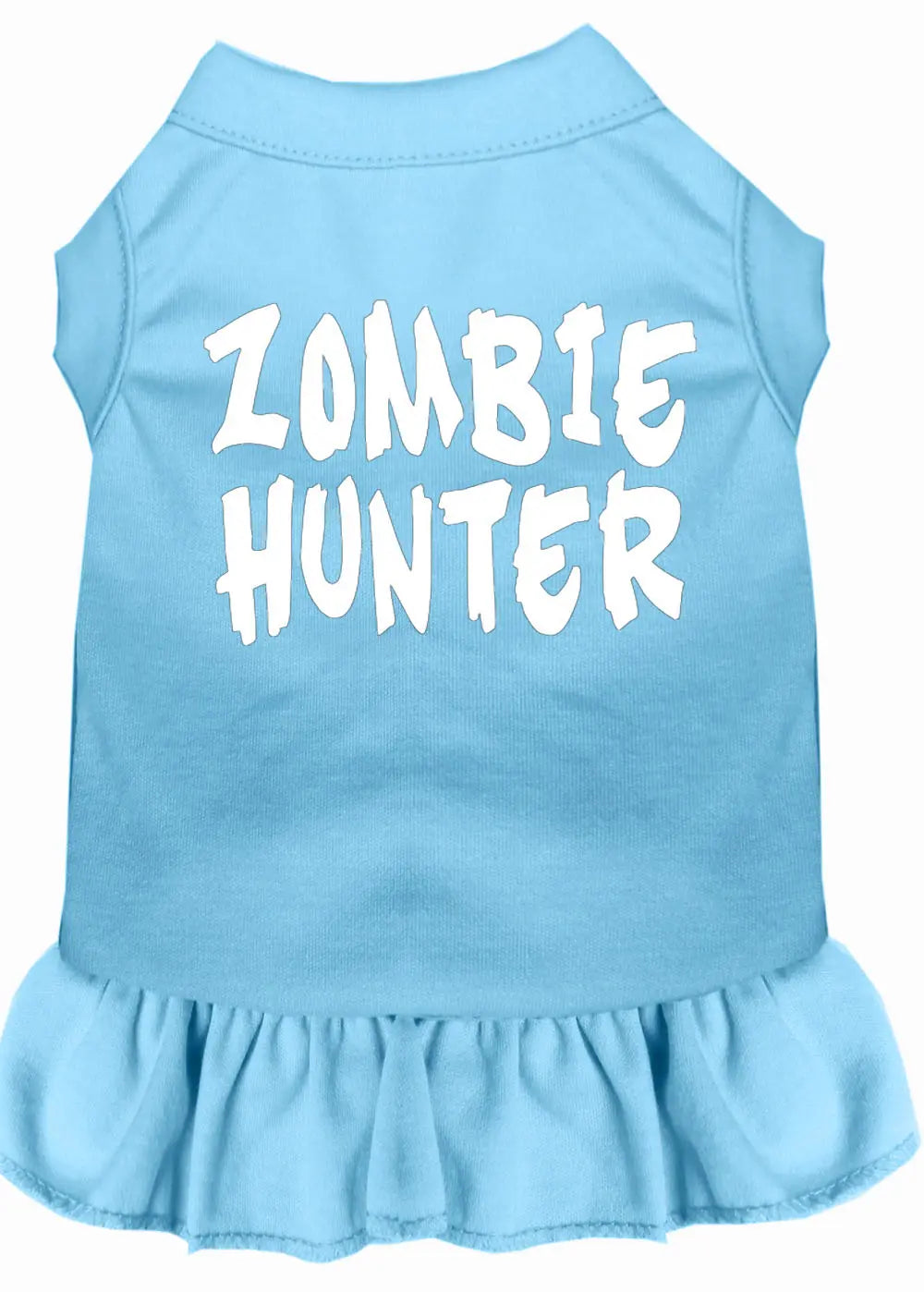 Zombie Hunter Screen Print Dress Baby Blue Sm Default Title
