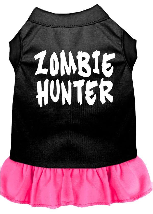 Zombie Hunter Screen Print Dress Black With Bright Pink Xs Default Title